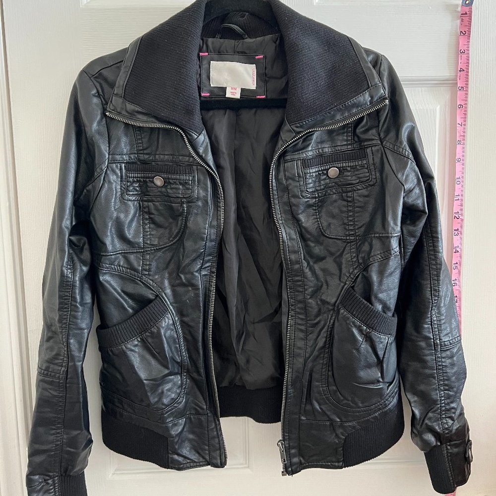 Faux Leather Jacket.  Size Medium